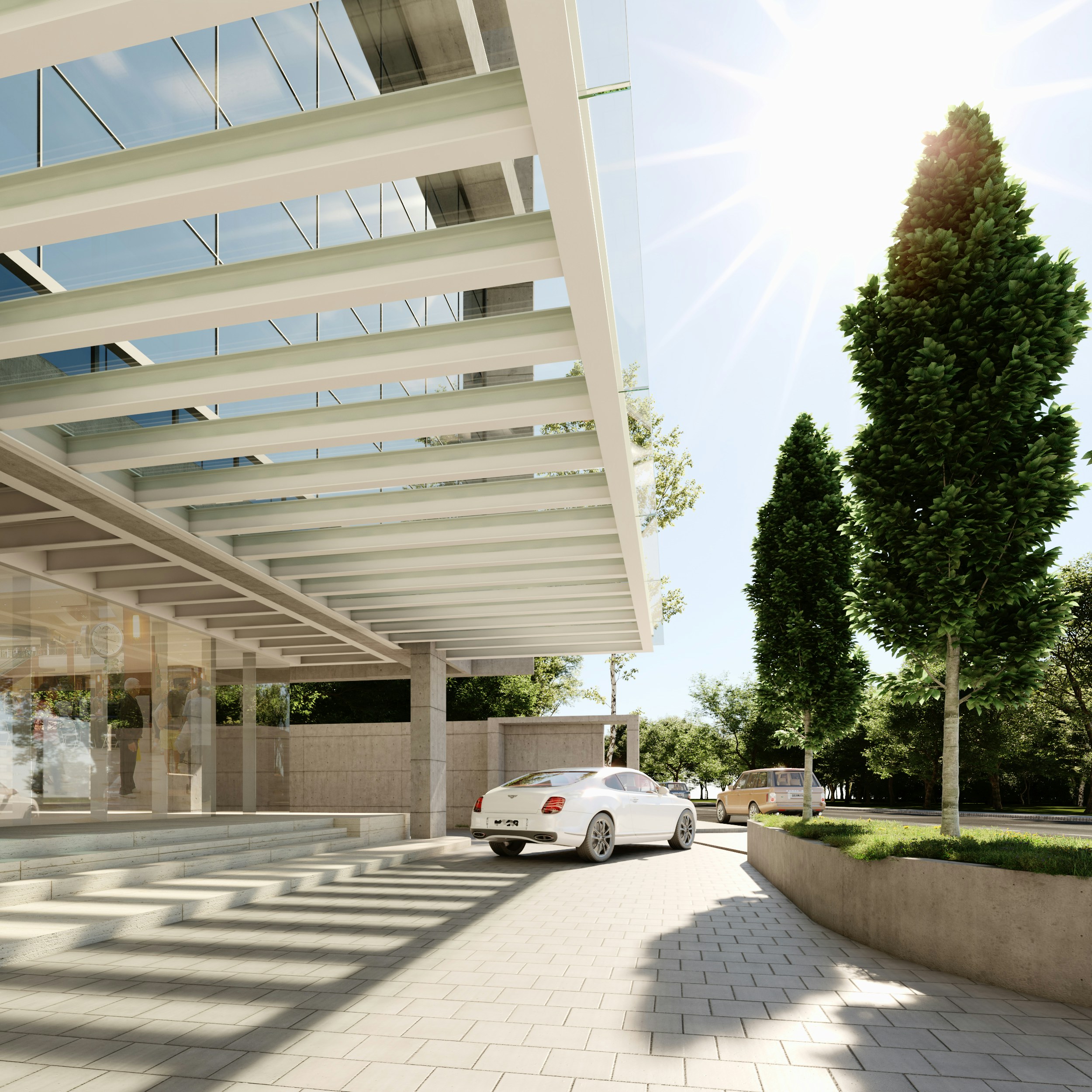 Sichtbarer Erfolg Erfolgssymbol – sichtbare Fülle vor modernem Gebäude